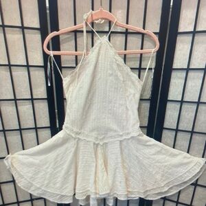 Elegant Cream Halter Dress